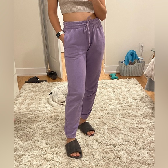 TNA Airy Fleece Perfect Boyfriend Sweatpant XS in Petal Purple - Picture 4 of 4